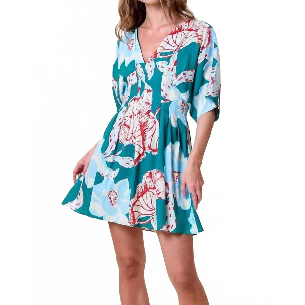 NEW CLEOBELLA dina mini dress in la rouge north sea print
